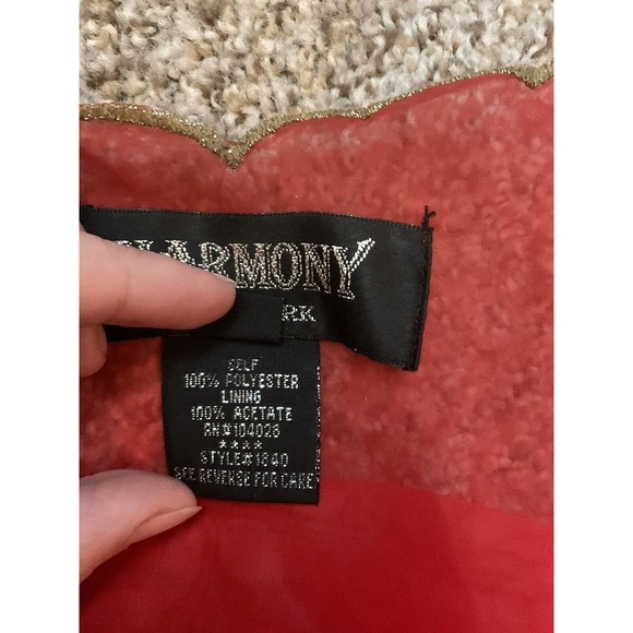 Vintage 2 Piece Harmony New York Outfit Size 16 Beautiful Red And Gold Lined - Picture 8 of 11